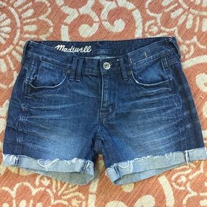 MADEWELL | Distressed Denim Boyfriend Shorts